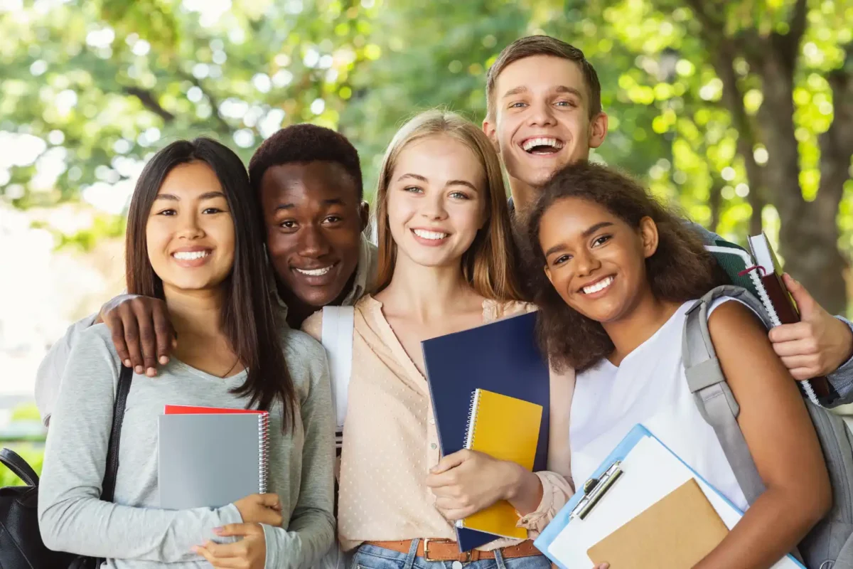 International students with academic documents representing diploma and transcript authentication for use abroad.